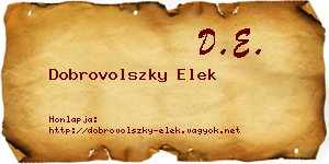 Dobrovolszky Elek névjegykártya